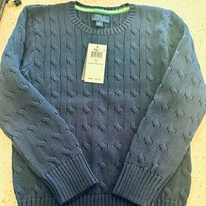Ralph Lauren NWT Navy Cable Knit kids size7